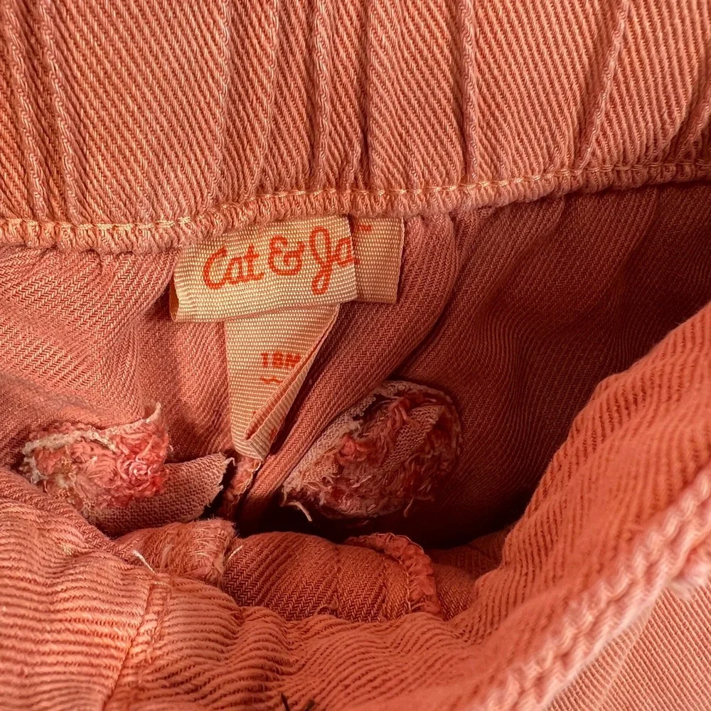 Cat & Jack Toddler Girls 18M Orange Striped Top and Shorts 2pc Outfit Set